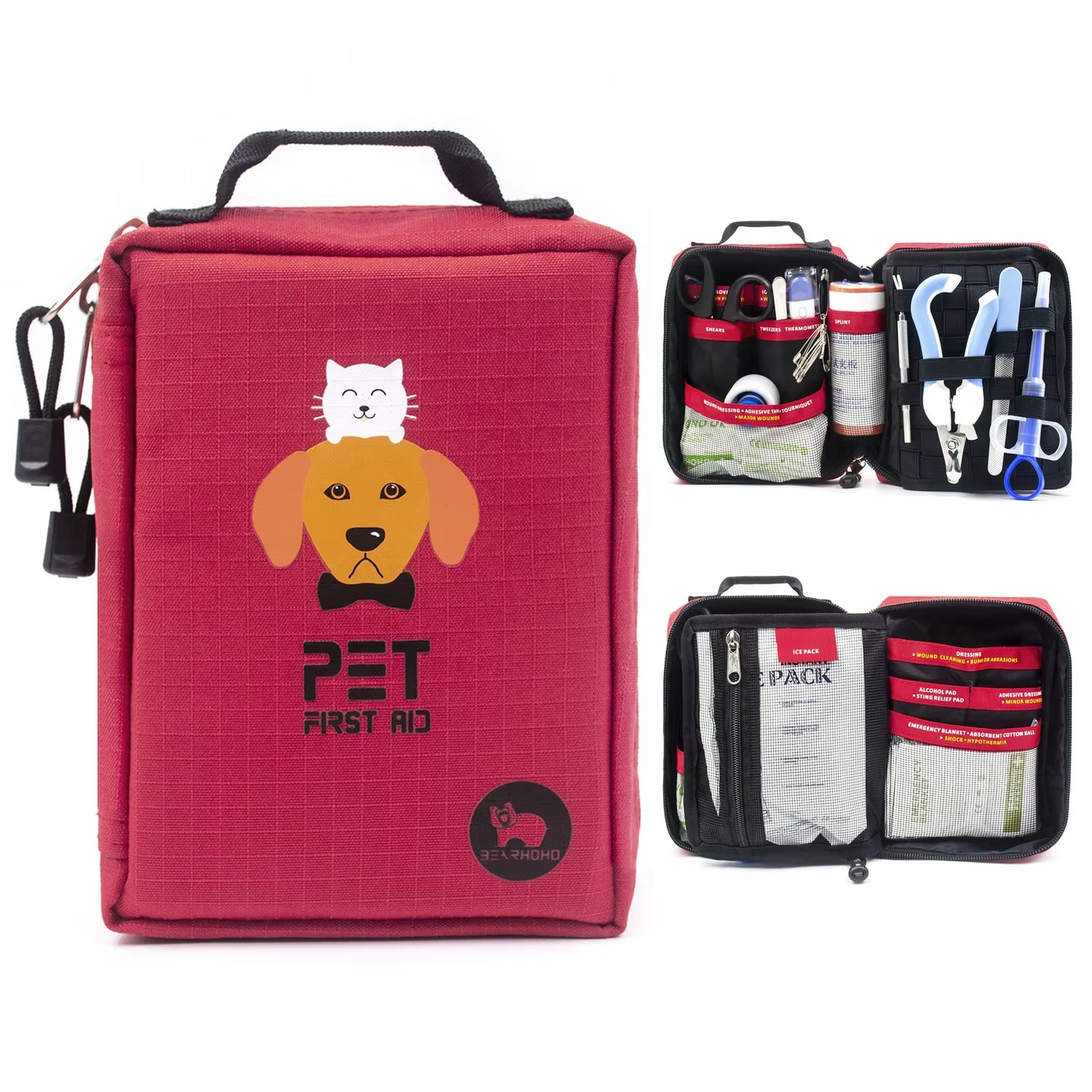 Pet First Aid Kit for Outdoor Use; Outdoor Home Portable Cat and Dog Care Bag