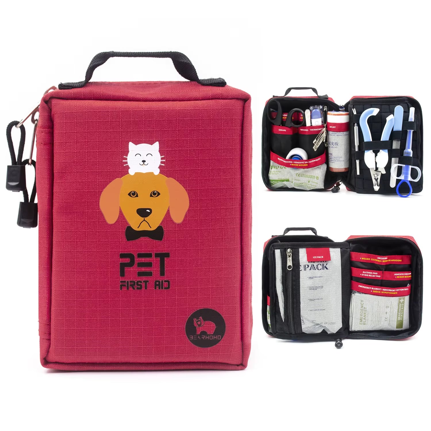Pet First Aid Kit for Outdoor Use; Outdoor Home Portable Cat and Dog Care Bag