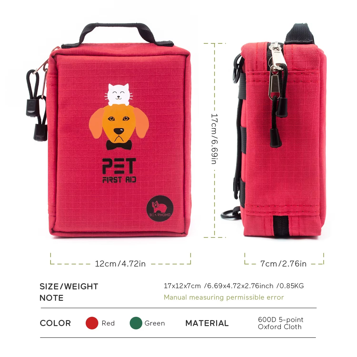 Pet First Aid Kit for Outdoor Use; Outdoor Home Portable Cat and Dog Care Bag
